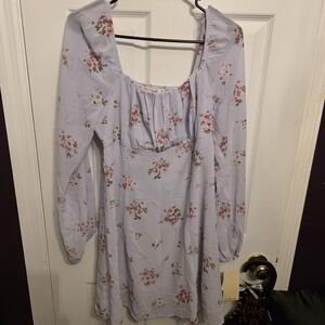 Floral Lavender Mini Dress